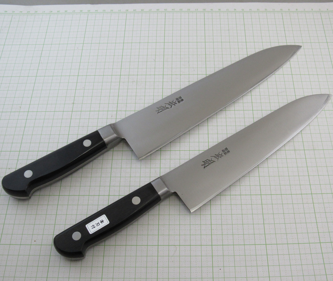 源宏明 洋出刃型ツバ付 日本鋼 刃長210mm