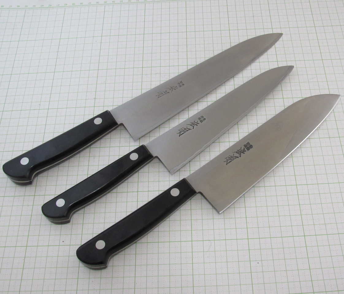 源宏明 つば無し牛刀 日本鋼　刃長210mm