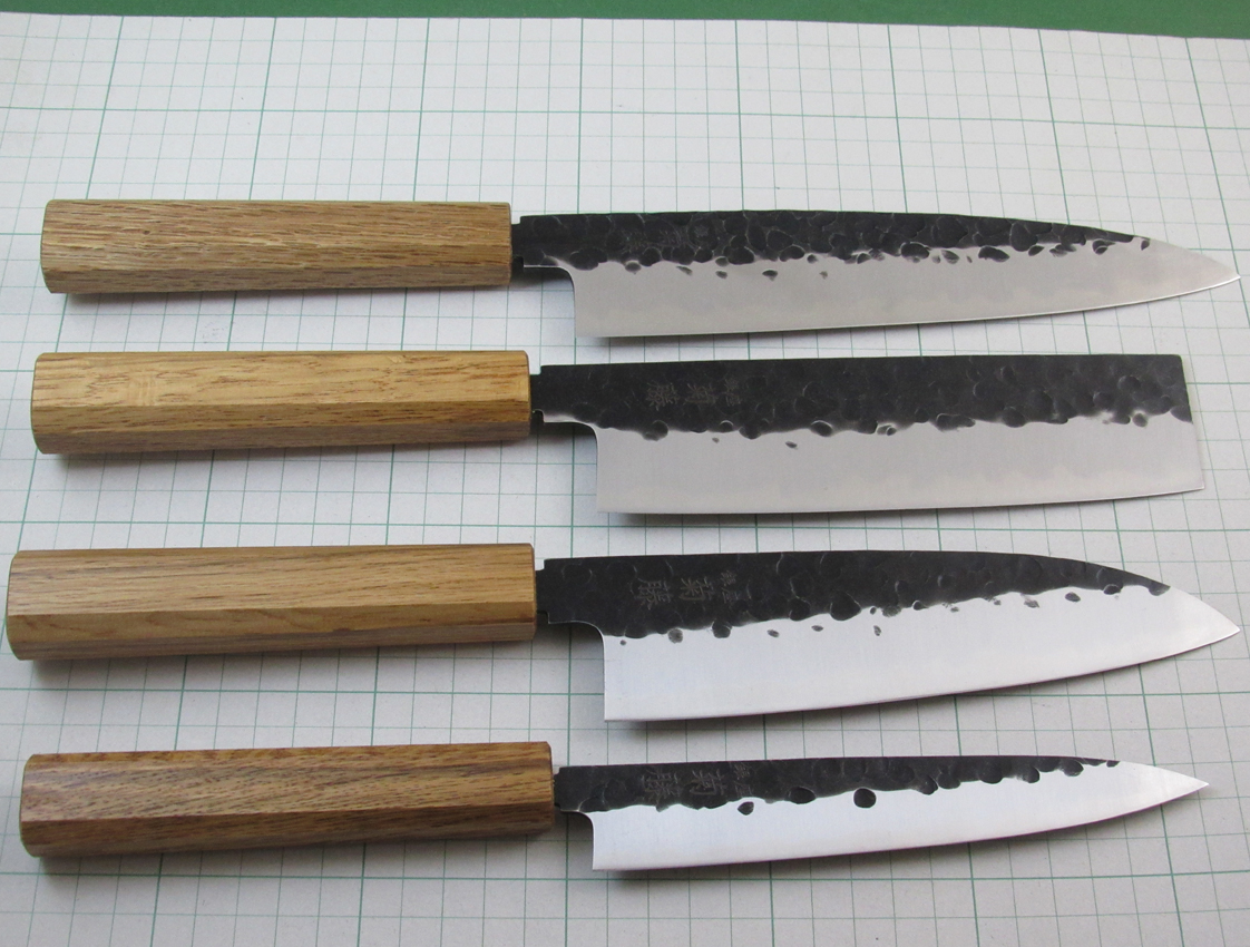 菊藤特選 和式包丁 三徳型 黒打ステン 165mm