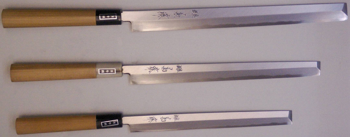 菊藤特製 蛸引き刺身包丁 白紙2号鋼(本霞) 270mm