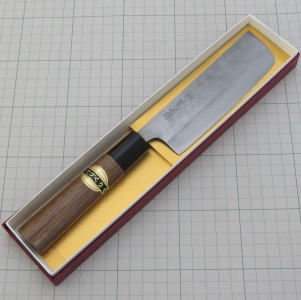 菊藤特選 梨地厚手菜切 白紙鋼 135mm