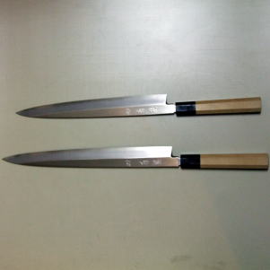 菊藤特製 柳刃刺身包丁 銀紙3号鋼(本霞) 270mm